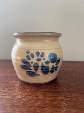 PFALTZGRAFF vintage tan blue 70s little sugar bowl